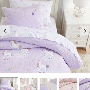 Pottery Barn Kids Lavender Unicorn Bedding Set